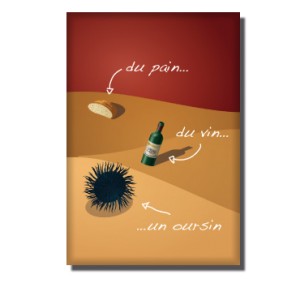 Magnet Du pain, du vin, un oursin