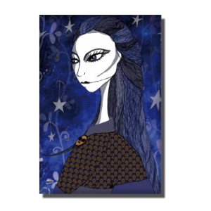 Magnet La fille bleu nuit